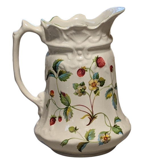 James Kent Old Foley Staffordshire strawberry pitcher jug fruit